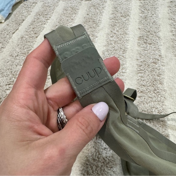 CUUP Balconette mesh bra olive green sage sheer adjustable underwire - Picture 3 of 5